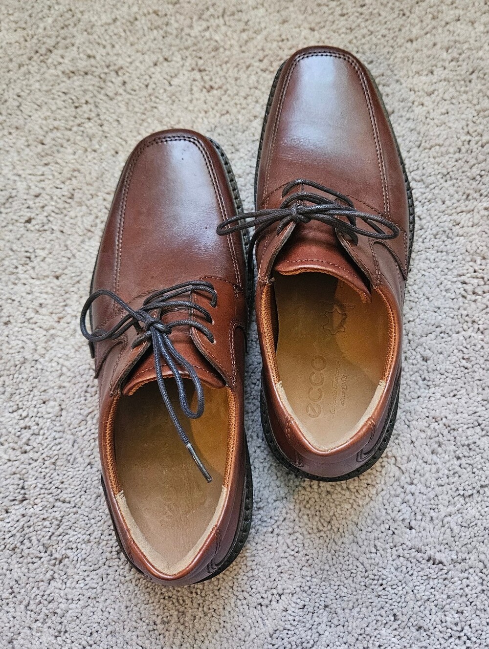 ECCO US Men’s EU40 US6.5 Brown Leather Lace Up Oxford Derby Shoes Apron Toe